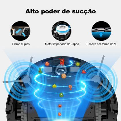 Imagem de Robô Aspirador Liectroux XR500 Pro  Aspira e Passa Pano em Simultâneo, Com Aplicativo, Bivolt, Mapeamento Inteligente e Salva os Mapas