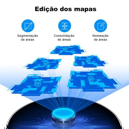 Imagem de Robô Aspirador Liectroux XR500 Pro  Aspira e Passa Pano em Simultâneo, Com Aplicativo, Bivolt, Mapeamento Inteligente e Salva os Mapas