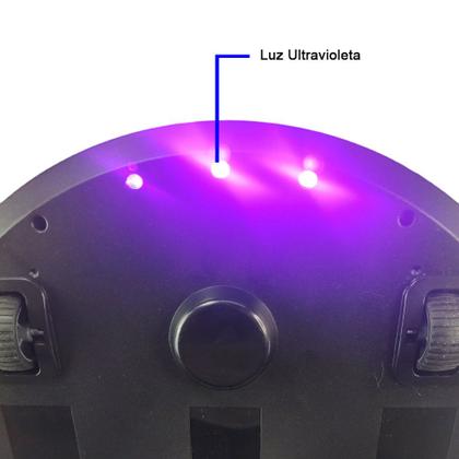 Imagem de Robo Aspirador Passa Pano Luz Ultravioleta Vassoura USB  Inteligente Automatico Limpeza Faxina Poeira Casa Arrumaçao Anti Queda Anti Colisao