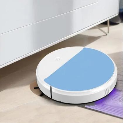 Imagem de Robo Aspirador Passa Pano Luz Ultravioleta Vassoura USB  Inteligente Automatico Limpeza Faxina Poeira Casa Arrumaçao Anti Queda Anti Colisao