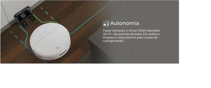 Imagem de Robô Aspirador Positivo PRA500 WiFi Varre Aspira e Passa Pano Bivolt Branco Acompanha Reservatório de Água