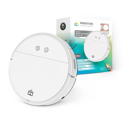 Imagem de Robô Aspirador Positivo PRA500 WiFi Varre Aspira e Passa Pano Bivolt Branco Acompanha Reservatório de Água