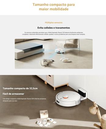 Imagem de Robô Aspirador Xiaomi S20 Limpeza Inteligente 5000 pA assistente de voz conecta com alexa