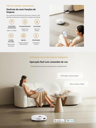 Imagem de Robô Aspirador Xiaomi S20 Limpeza Inteligente 5000 pA assistente de voz conecta com alexa