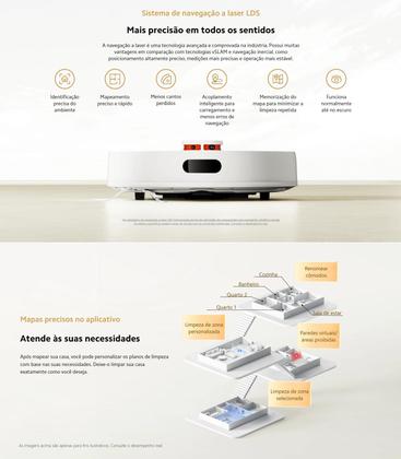 Imagem de Robô Aspirador Xiaomi S20 Limpeza Inteligente 5000 pA assistente de voz conecta com alexa
