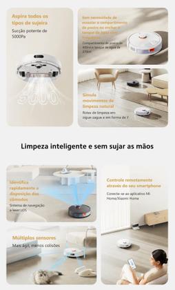 Imagem de Robô Aspirador Xiaomi S20 Limpeza Inteligente 5000 pA assistente de voz conecta com alexa