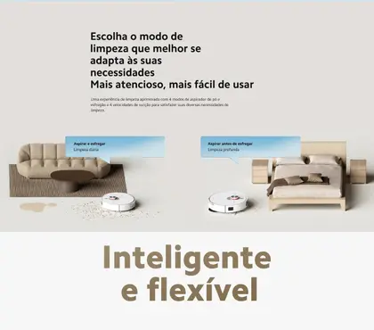 Imagem de Robô Aspirador Xiaomi S20 Plus App Wifi conecta com alexa Mapeamento Inteligente 6000 pA assistente de voz 5200mAh