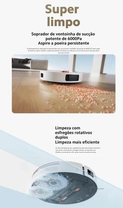 Imagem de Robô Aspirador Xiaomi S20 Plus App Wifi conecta com alexa Mapeamento Inteligente 6000 pA assistente de voz 5200mAh