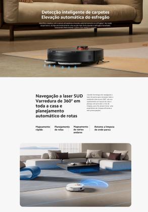 Imagem de Robô Aspirador Xiaomi S20 Plus App Wifi conecta com alexa Mapeamento Inteligente 6000 pA assistente de voz 5200mAh