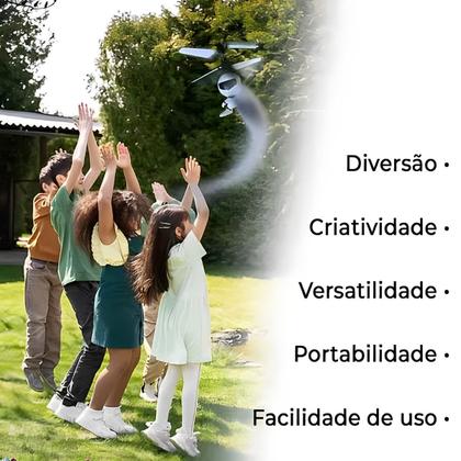 Imagem de Robo Branco Brinquedo Voador Sensor De Mão Luz Robô Que Voa Castela