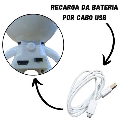 Imagem de Robo Branco Brinquedo Voador Sensor De Mão Luz Robô Que Voa Castela