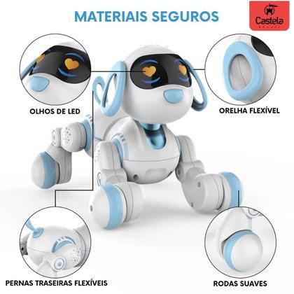Imagem de  Robô Cachorro De Controle Remoto Azul Com Led - Castela