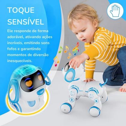 Imagem de  Robô Cachorro De Controle Remoto Azul Com Led - Castela