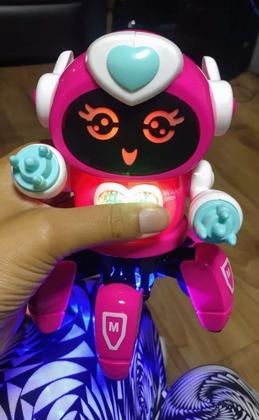 Imagem de Robô cor Rosa Lady Face Digital Infantil Dançante Som Luz Menina - Enviamos no mesmo dia