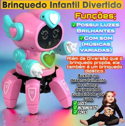 Imagem de Robô cor Rosa Lady Face Digital Infantil Dançante Som Luz Menina - Enviamos no mesmo dia