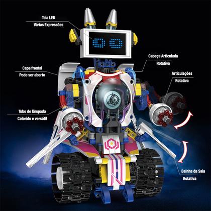 Imagem de Robô de Brinquedo Controle Remoto Robótica 5 em 1 603 peças Transformes Bloco de Montar Puzzle Monte e Desmonte Kit Completo