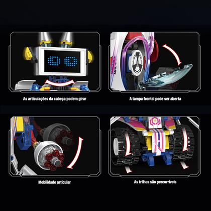 Imagem de Robô de Brinquedo Controle Remoto Robótica 5 em 1 603 peças Transformes Bloco de Montar Puzzle Monte e Desmonte Kit Completo