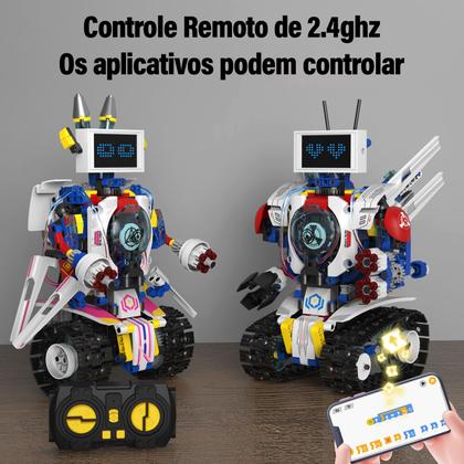 Imagem de Robô de Brinquedo Controle Remoto Robótica 5 em 1 603 peças Transformes Bloco de Montar Puzzle Monte e Desmonte Kit Completo