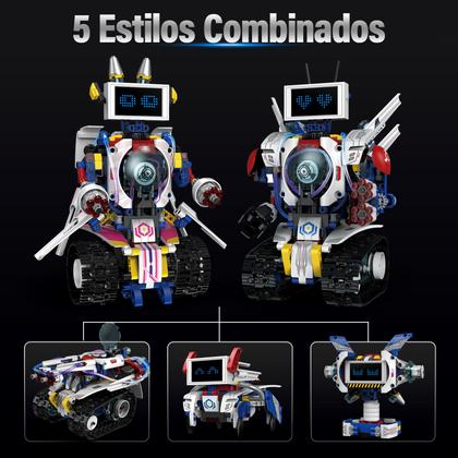 Imagem de Robô de Brinquedo Controle Remoto Robótica 5 em 1 603 peças Transformes Bloco de Montar Puzzle Monte e Desmonte Kit Completo