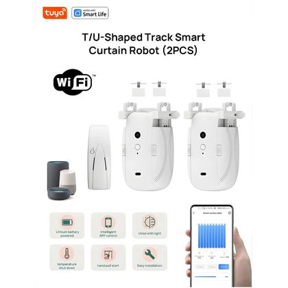 Imagem de Robô De Cortina Inteligente Com Controle Por Voz WiFi, Alexa, Google E Siri, Capacidade De Carga De
