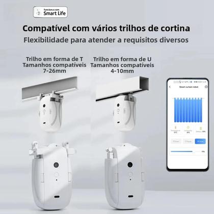 Imagem de Robô De Cortina Inteligente Com Controle Por Voz WiFi, Alexa, Google E Siri, Capacidade De Carga De