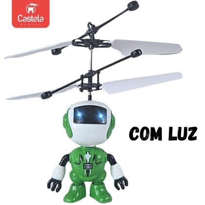 Imagem de Robozinho Verde Brinquedo Voador Sensor De Mão Luz - Castela