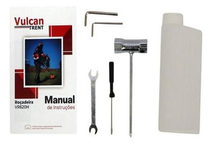 Imagem de Roçadeira A Gasolina VR620H Vulcan Trent 62cc Com Faca 3 Pontas + Lamina Circular 80 Dentes p/ Corte de Galhos