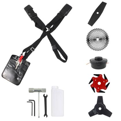 Imagem de Roçadeira À Gasolina Vulcan VR330P 33cc 1,2HP 10.000rpm Completa Com Guidão Anti-Vibração 5 Opções de Cortes Com Carretel de Nylon + Lâmina Facão + Lâmina 3 Pontas + Lâmina 6 Pontas + Lâmina 40 Dentes