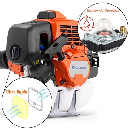 Imagem de Roçadeira Husqvarna 143RST Torre 41,5cc 2,1HP Nylon e Faca 2 Pontas
