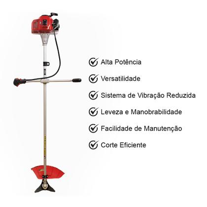 Imagem de Roçadeira lateral a gasolina toyama tbc63 3.5cv 2t 63.3cc com carretel de nylon e 3 lâminas