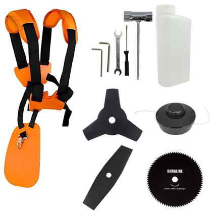 Imagem de Roçadeira Lateral Profissional Multifuncional Vulcan VR520H À Gasolina Motor 2T 52cc 2,5HP 10.000rpm Completa Com 4 Opções de Cortes Cabeçote de Nylon, Faca 2 Pontas, Faca 3 Pontas e Faca 80 Dentes