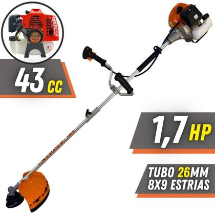 Imagem de Roçadeira Lateral Terra GRHB430 Bi-Partida À Gasolina 43cc 1,7HP Alta Potência 6 Em 1 Com Carretel Nylon e Faca 2 Pontas + Kit Faca 3 Pontas, 6 Pontas, Lâmina 40 Dentes de Vídea e Lâmina 80 Dentes