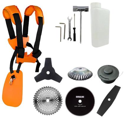 Imagem de Roçadeira Multifuncional Vulcan VR620-H À Gasolina 62cc 3HP 12.500rpm Com Carretel de Nylon + Faca 2 Pontas + Faca 3 Pontas + Faca 40 Dentes + Faca 80 Dentes + Escova de Aço Circular + ÓLEO STIHL