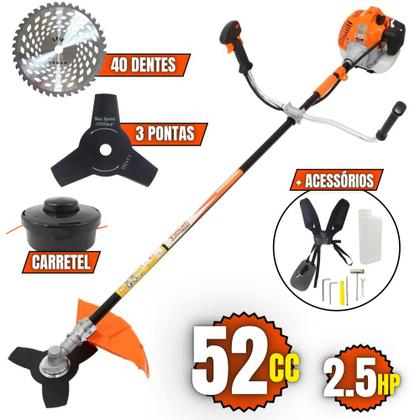 Imagem de Roçadeira Profissional Vulcan VR520H 2T 52CC 2,5CV + Disco Circular De Videa NS05 40 Dentes 25cm