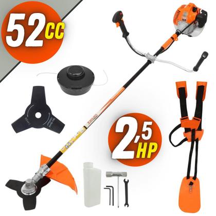 Imagem de Roçadeira Profissional Vulcan VR520H 2T 52CC Alta Potência com Lâmina 3 Pontas, Guidão bi-partido