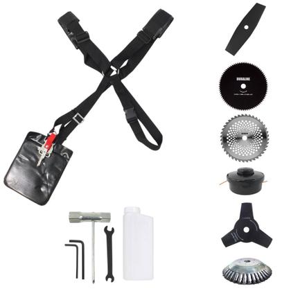 Imagem de Roçadeira Robusta À Gasolina Vulcan VP430P 43cc 1,7HP 10000rpm Aparador de Grama 6 Em 1 C/ Carretel + Faca 2 Pontas + Faca 3 Pontas + Faca 40 Dentes Vídea + Faca 80 Dentes + Escova de Aço + ÓLEO STIHL