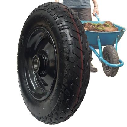 Imagem de Roda 3.25-8 Completa C/ Pneu E Câmara P/ Carrinho De Carga e Carriola Reforçado