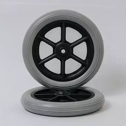 Imagem de Roda 7 Preta/cinza Aro Nylon Com Pneu Maciço