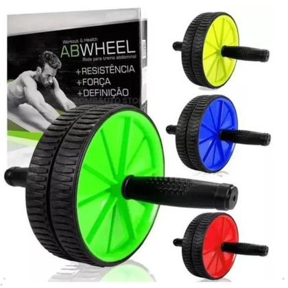 Imagem de Roda Abdominal Com Mini Tapete - Treino Fit Wheel Exercício Funcional - Rolo Lombar