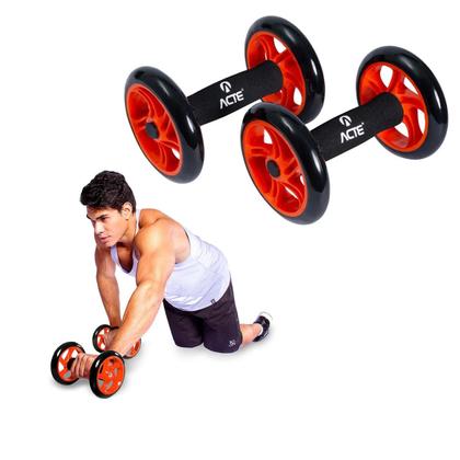Imagem de Roda Abdominal Dupla Para Exercícios ABS Fortalecimento Muscular do Abdômen T145 Acte Sports