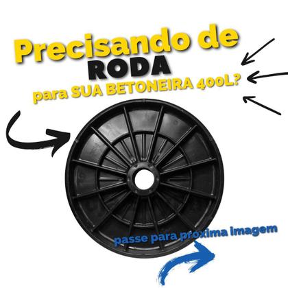 Imagem de Roda Betoneira Plástica 400 Litros Csm 01 Traço