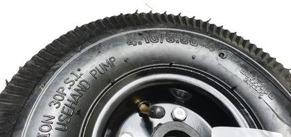 Imagem de Roda Completa Com Pneu E Camara 4.10 3.50 4 Furo 7 8 Rolete Para Skate Elétrico Carrinho Carga Quadriciclo