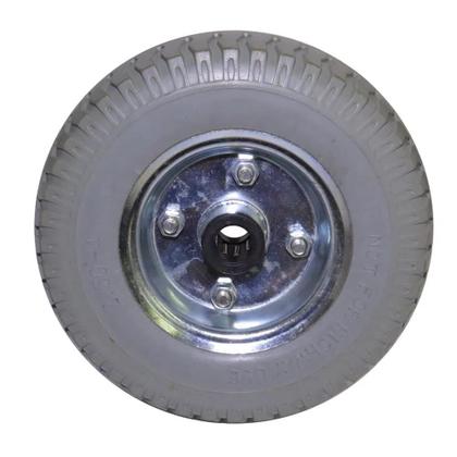 Imagem de Roda Maciça Cinza Clara Com Rolamento Rolete 250-4 Eixo 3/4" - Kit 2 Unidades