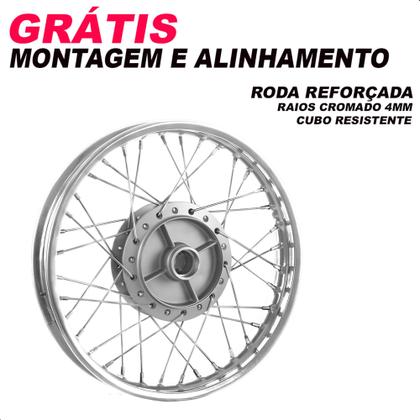 Imagem de Roda Traseira Montada Alinhada Titan 150 160 Fan 150 160 Start Raio Cromado 4mm