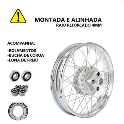 Imagem de Roda Traseira Titan 125 00/04 - Fan 05/08 + Rolamento/Bucha/Lona