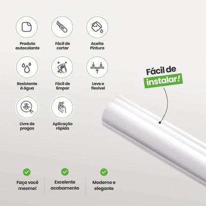 Imagem de Rodameio Meu Rodapé Autocolante em Eva RM61 Branco 2,3cmx5m