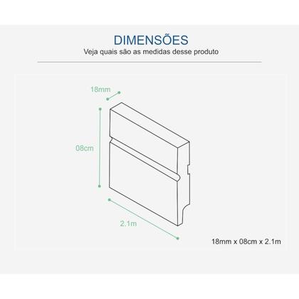 Imagem de Rodapé de MDF Durafloor Easy Y-01 Branca Polar 80mm x 18mm x 2100mm