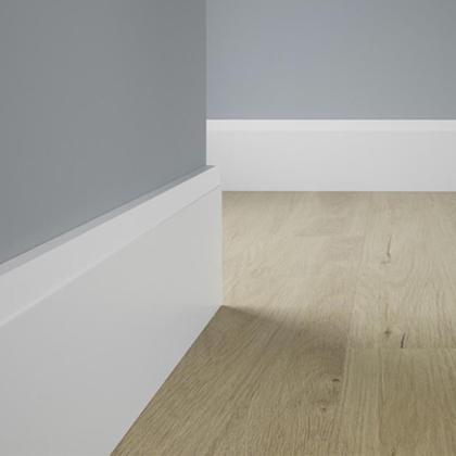 Imagem de Rodapé de MDF Durafloor Essencial E-06 Branca Polar 200mm x 18mm x 2100mm