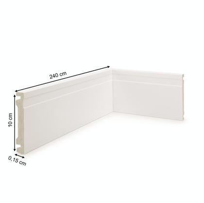 Imagem de Rodapé de Poliestireno 10CMX15MMX2,40m Frisado Nfr Branco Ruffino
