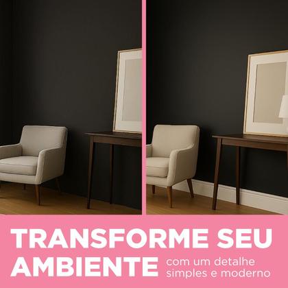 Imagem de Rodapé de Poliestireno Branco Frisado Boiserie Resistente a Umidade 10cm X 100cm